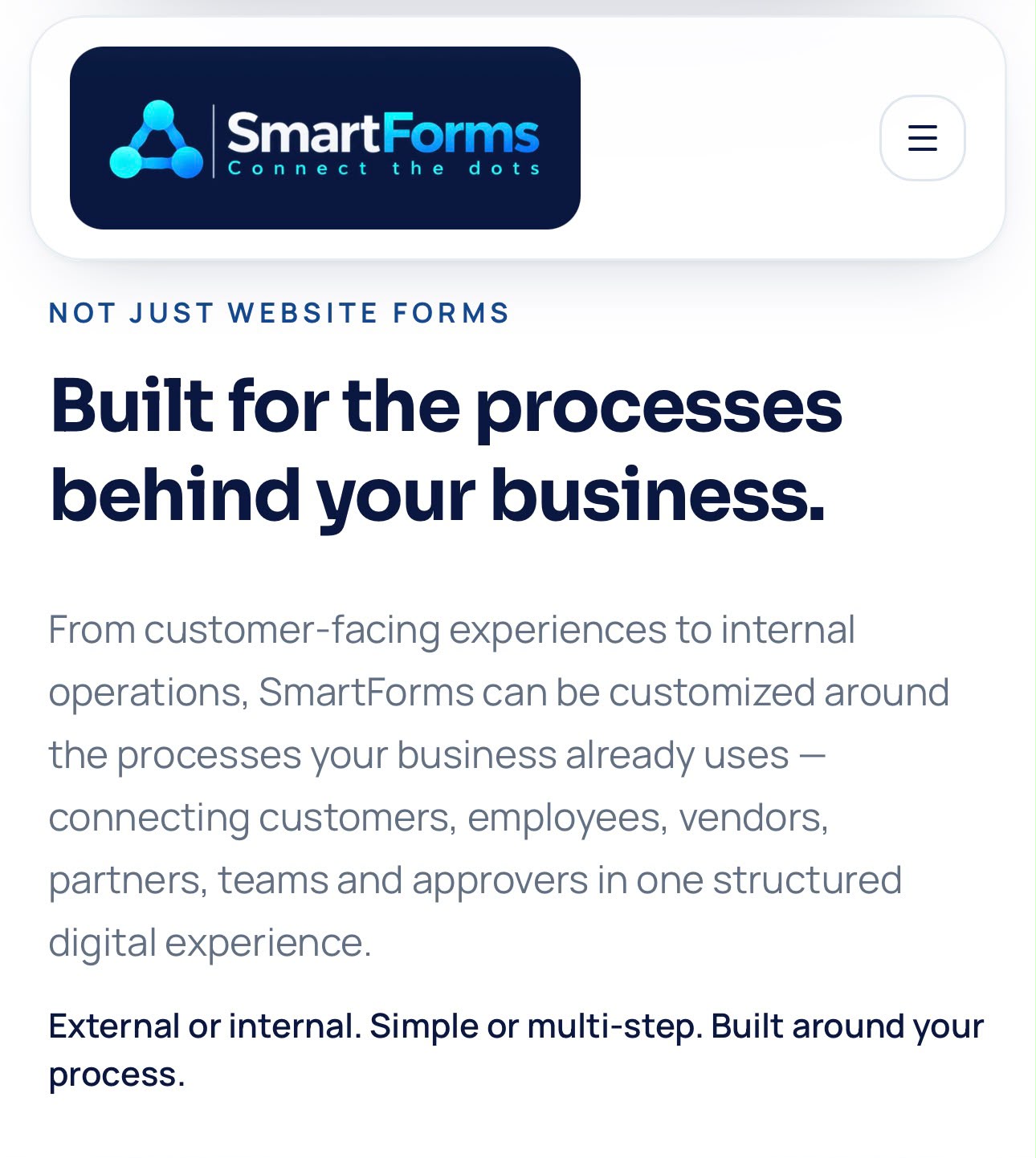 SmartForms: built for the processes behind your business
