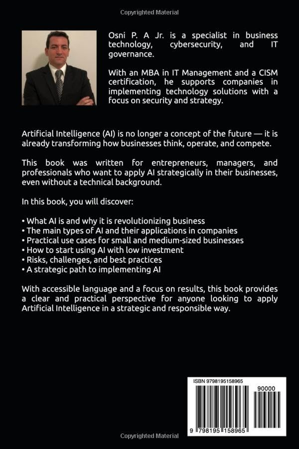 Back cover of the book on artificial intelligence for business