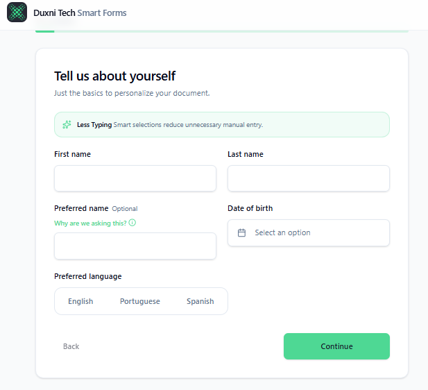 SmartForms guided step with conditional questions