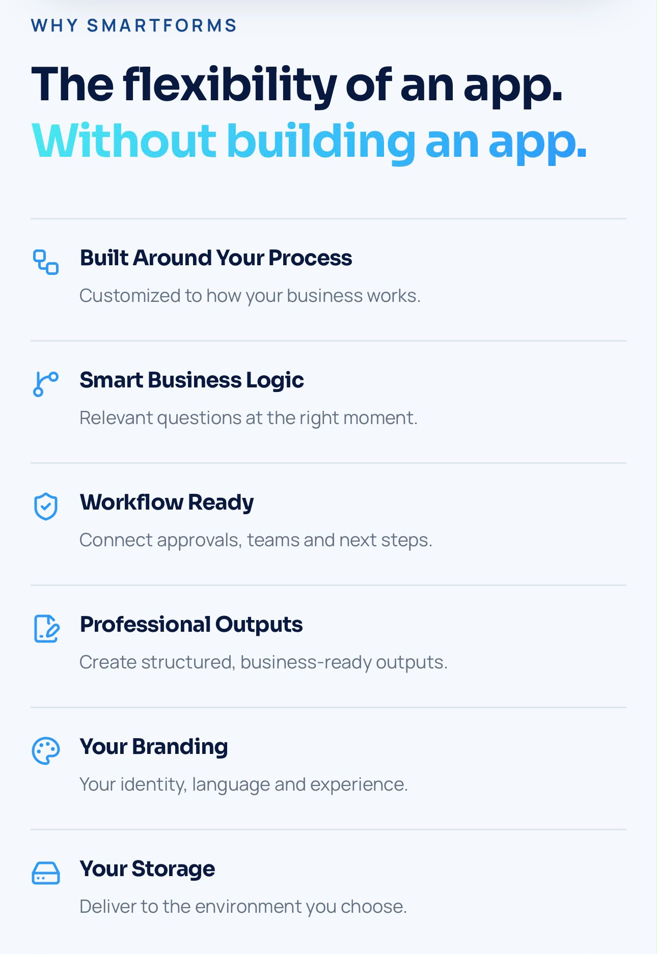 Why SmartForms: the flexibility of an app without building an app